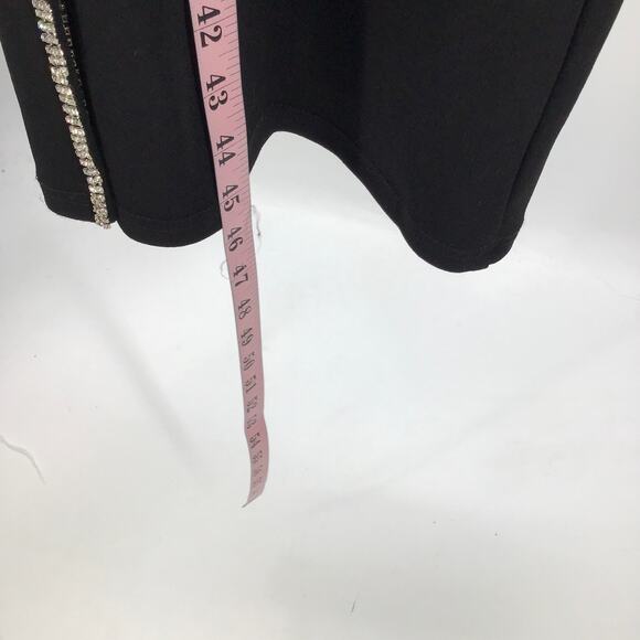 LULU'S SZ S Catch Me Sparkling Black Rhinestone Side Slit Wide-Leg Pants NEW B44 - Picture 3 of 8